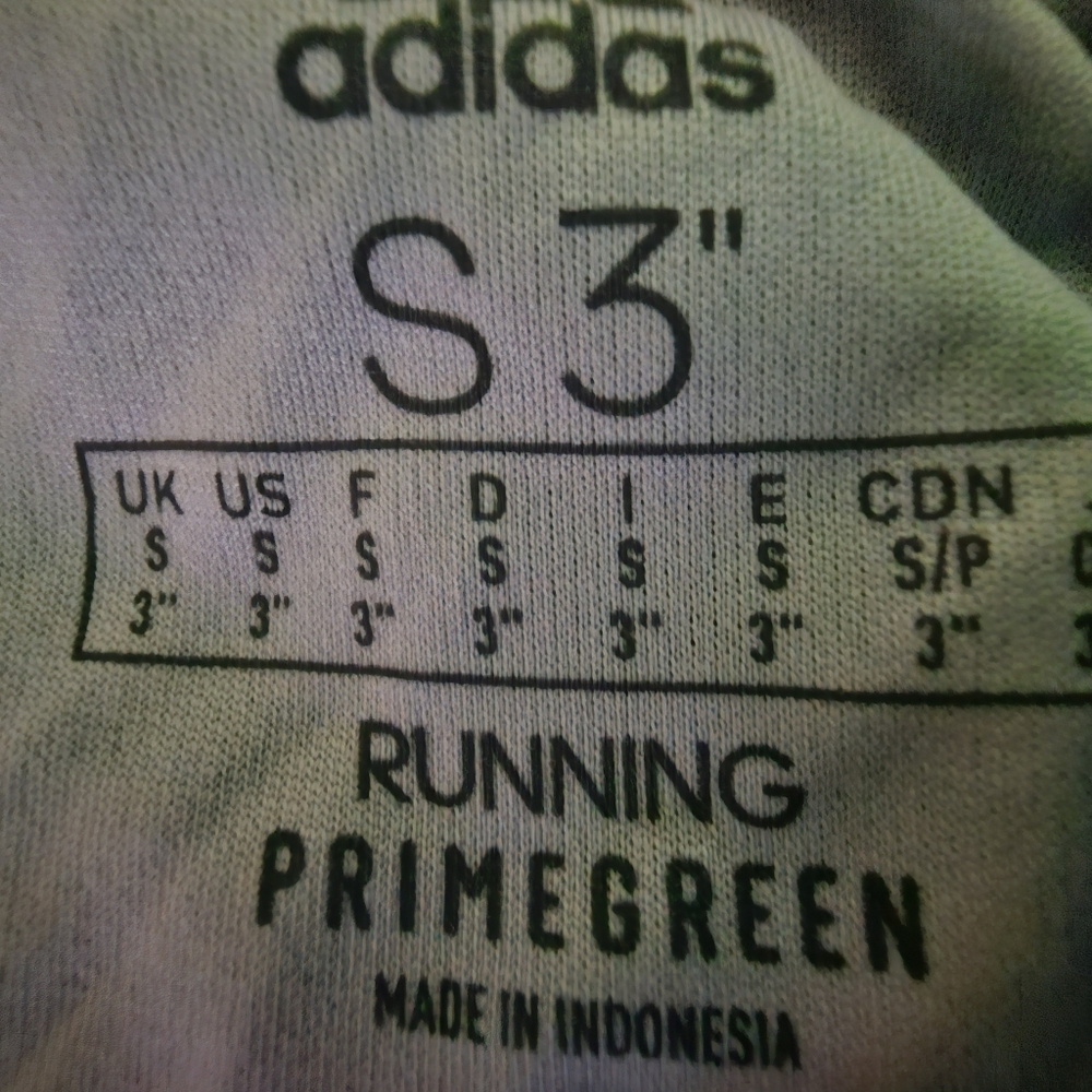 Adidas Gray/Silver Athletic Running Shorts Prime Green Women's Sz S 3" - Picture 8 of 8